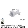 Moule en silicone pour cavalier d'échecs 3D en résine avec exemple de pièce finie - Moule de Pièce Cavalier