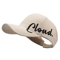 Beige baseball cap with Cloud embroidery featuring a ponytail hole and adjustable strap - Light Beige