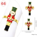 Christmas nutcracker napkin ring in red and green enamel finish with golden trim - Nutcracker Style 66