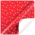 Red Christmas gift wrapping paper with white star patterns for festive holiday DIY crafts - Red Pentagram / 50*70cm
