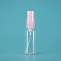 Clear plastic perfume spray bottle with a pink cap for refillable facial mist - 30ml / Transparent Bottle Pink Spray