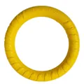 Gele rubberen honden fitness ring met antislip textuur en gegraveerde tekst - 18cm Trainingsring