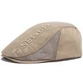 Boina caqui de malla transpirable con bordado XIUXIAN y diseño de gorra plana vintage - Caqui