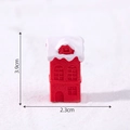 Miniature red snow-covered Christmas house resin ornament for DIY holiday decor - Christmas Red House