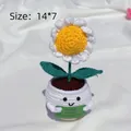 Handmade crochet sunflower plant with smiley pot and positive greeting card decor - Positive Potted-White Pot Daisy