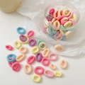 Colorful macaron elastic hair ties set in a clear jar for minimalist styling - 8# Multicolor Sets (100pcs Jar)