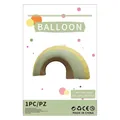 Ballon nuage arc-en-ciel tricolore en jaune, vert et brun, taille d'environ 81x44cm - Arc-en-Ciel Mat Rétro