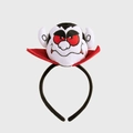 Serre-tête vampire d'Halloween en peluche avec broderie et col montant rouge élégant - Vampire