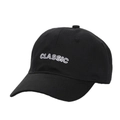Klassische schwarze Baumwoll-Baseballkappe mit weißem CLASSIC Stick und Schirm - Schwarz