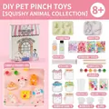 DIY squishy toy kit with silicone molds, glitter, tools, and colorful resin pigments - Cute Pet Theme (K2005-B) / 264g