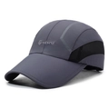 Gorra de béisbol gris oscuro de secado rápido con malla transpirable para deporte exterior - gris oscuro