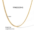 Detailed specs of 18K gold plated stainless steel blade chain with 0.4cm width and 9.5g weight - Cuban Link Style (YYN023239-G)