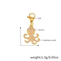18K gold plated octopus pendant in stainless steel with white zircon and lobster clasp - Gold Octopus Pendant (D250)
