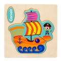 3D wooden pirate ship puzzle for kids featuring colorful Corsair design and sailor figure - Ship