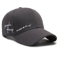 Dunkelgraue Baumwoll-Baseballkappe mit weißer Simple Things Bestickung und sechs Paneelen - Grau