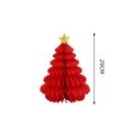 Albero di Natale in carta a nido d'ape rosso da 29 cm con stella dorata decorativa - Albero di Natale multistrato / 29CM / Rosso