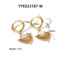 Orecchini a ventaglio dorati stile boho con pietra bianca e misure dettagliate incluse - Orecchini in Conchiglia Bianca (YYE023187-W)