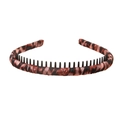 Elegant red and black animal print headband with inner comb teeth for hair fixing - 127 Pattern-Red Leopard