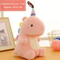 Soft pink plush dinosaur toy with unicorn horn and colorful fins in 23cm size - 23CM / Pink Dinosaur