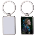 DIY sublimation metal keychains with rectangular blank insert for personalized photo printing - Rectangle (YSK022)
