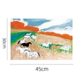 Washable PVC table mat featuring Van Gogh horse painting, size 30cm x 45cm - 45x30cm / Horses Style 4