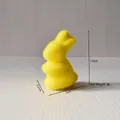 Cute yellow flocked Easter rabbit miniature figurine for desktop decoration, 7.6cm height - Yellow (Height 7.4cm)