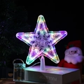 Colorful LED star tree topper with transparent acrylic finish and external battery box - 23cm 30 Leds Constant Light + Flashing Colored Lights 3 Aa Batteries (not Included) / OPP Bag
