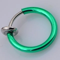 Classic green metallic clip-on earring for men in durable stainless steel finish - Emerald Green Ear Clip