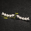 Fishbone-shaped silver stainless steel stud earrings with 19mm x 5mm dimensions - 676 Steel (Fishbone Leaf)