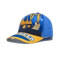 Kids baseball cap in blue and yellow with cartoon digger design and DIGGER print - Blue Yellow Digger