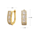 Detalle de pendientes de aro en plata S925 dorada con circonitas y medidas exactas - Plata 925 / Plata 925 Chapada en Oro - Blanco