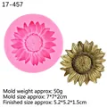 Stampo in silicone a girasole rosa con fiore in resina da 5,2 cm e misure dettagliate - Stile 2 senza foro - Rosa