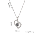 Zilveren harthalsketting met 100 talen projectie steen en kristallen, ketting van 45cm - Zilver
