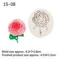Καλούπι σιλικόνης τριαντάφυλλο με ροζ λεπτομέρειες πετάλων και διαστάσεις προϊόντος - Στυλ Τριαντάφυλλου (15-08) / Γκρι