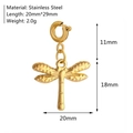 Minimalist gold dragonfly pendant in stainless steel with detailed dimensions and weight - Dragonfly Pendant