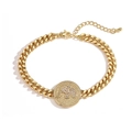 Bracciale a catena cubana dorata stile hip hop con ciondolo a forma di elefante in cristallo - Ciondolo Elefante