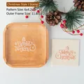 Merry Christmas Fondant-Form aus Acryl mit Baummotiv für festliche Kuchendekoration - Weihnachten Stil J