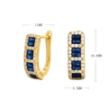 Macro shot of 925 silver gold earrings with blue gemstone and 16.6mm dimension marks - 925 Silver / 925 Silver Gold Plated - Blue