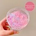 800 pieces of thick macaron colored hair ties in a clear storage jar for daily styling - 19# Small Thickened Transparent (800pcs Jar)