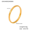 Anello sottile stile bambù in acciaio al titanio placcato oro 18 carati da donna - US 5 / Oro