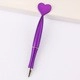 Stylo à bille créatif violet en forme de cœur avec pointe métallique sur fond blanc - Cœur / Violet