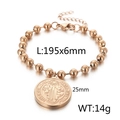 Bracciale in oro rosa con medaglia religiosa di San Benedetto e catena a sfere lucide - Bracciale Oro Rosa (KB167461-Z)