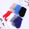 Detailed view of colorful children coral fleece mittens in multiple shades and soft texture - S / Mixed Colors