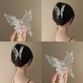 Pince à cheveux papillon transparente élégante avec ressort en métal doré robuste - Pince Papillon Transparente (1#) / Transparent
