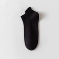 Breathable low-cut cotton sports socks for women in solid deep black color - One Size / Black