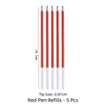 Cinco recambios de bolígrafo rojos de 14,1 cm con punta de 0,07 mm para moldes - Recambios Rojos (5 Piezas)