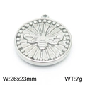 Colgante de abeja en acero inoxidable plateado con medidas 26x23mm y peso de 7g - Estilo Grande (KLJ7991-Z) / Color Acero