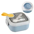 Set contenitore alimentare blu in acciaio inox 304 per bambini con cucchiaio e fodera - Interno in Plastica / 750ml / Blu