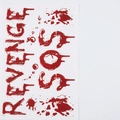 Halloween blood splatter stickers with SOS and REVENGE text for party decor - SOS Bloody Text