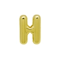 Polished gold chubby bubble letter H charm with a smooth mirror finish for bracelets - Gold/Letter H